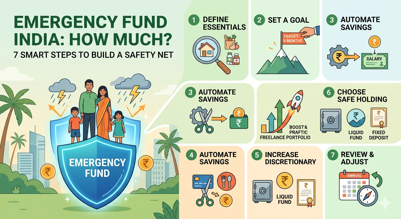 emergency fund in India how much infographic