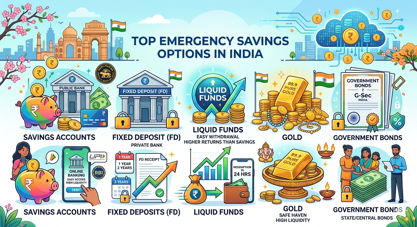 best places for emergency savings India